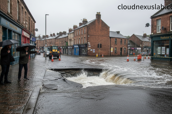 Glasgow Water Main Break on Shettleston Road
