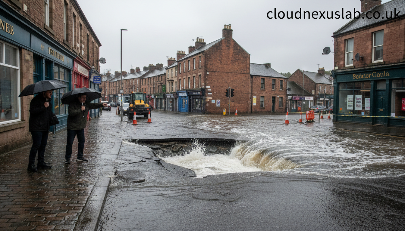 Glasgow Water Main Break on Shettleston Road