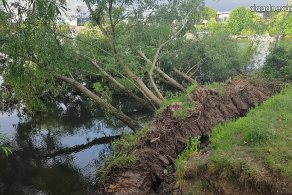 riverbank collapse iford playing fields