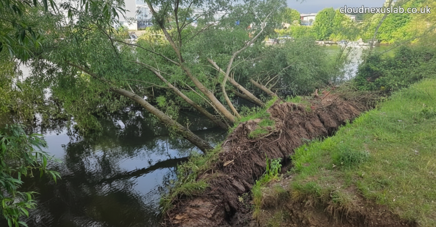 riverbank collapse iford playing fields